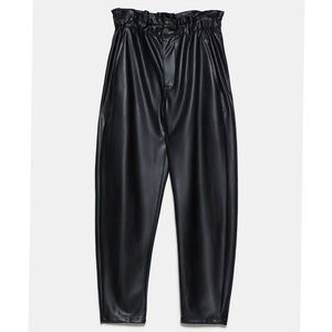 Zara faux leather high waisted trousers